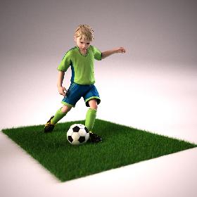 Youth Boy Soccer Player  Rigged Character model